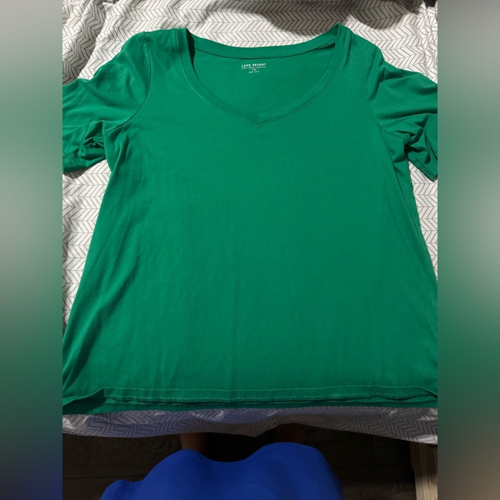 Lane Bryant Green Relaxed Short Sleeve T-Shirt